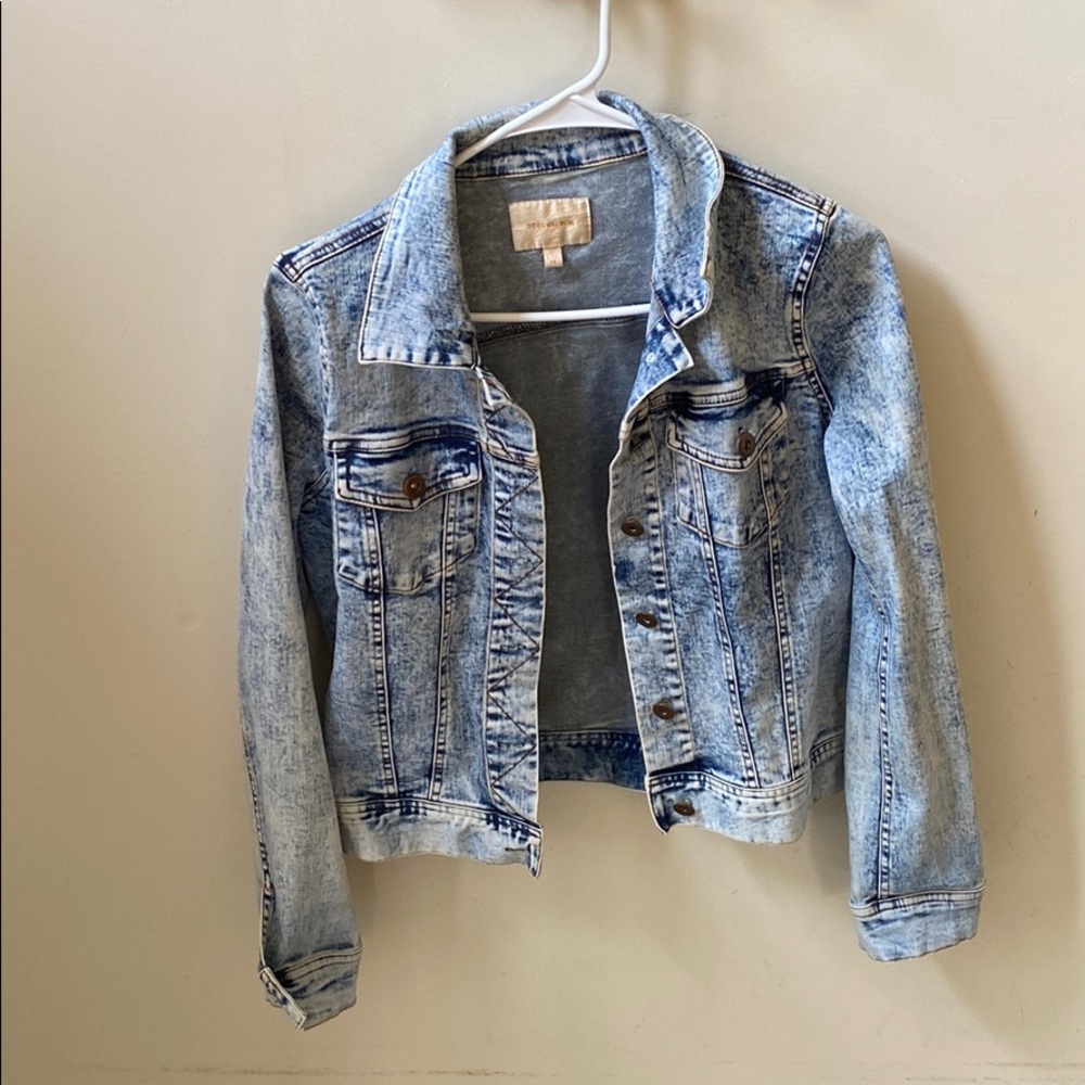 Acid wash denim jacket